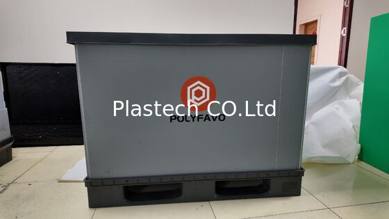 Hộp pallet gấp 1200x800mm PP Honeycomb Khối gấp 4-Way Entry Fumigation miễn phí hoàn lại cho Logistics thực phẩm tự động