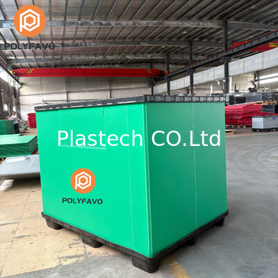 Palet xếp chồng hộp vận chuyển 1220 * 1140 * 900 mm gấp nhựa pallet mật ong sleeve box panel sleeve box