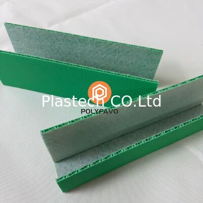 Chống trượt cửa bằng nhựa hình chữ U, tấm tổ ong PP với bề mặt mờ vải nỉ, tùy chọn độ dày 3mm 5mm