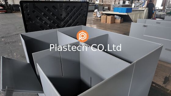 Hộp pallet gập cho kho lưu trữ và vận chuyển hậu cần, Hộp lớn gấp hạng nặng, xếp chồng với nắp