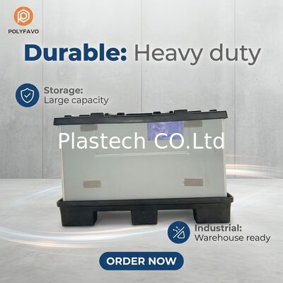 Hộp bán hàng lớn có thể lấy lại để lưu trữ kho, thùng chứa pallet có thể gập lại với cửa sổ tùy chỉnh, màu sắc tùy chỉnh tải năng động 300kg