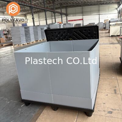 Automotive Parts Packaging PP Sleeve Pallet Box, Collapsible Pallet Box for Auto Parts, Pallet Container Custom Cutouts