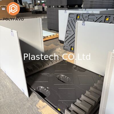 Hộp Pallet Gấp Gọn Có Lót EVA, Hai Tấm Vách Ngăn Kiểu C Ghép Nối, Hộp Tay Áo Gấp Gọn Đế Pallet Nhựa