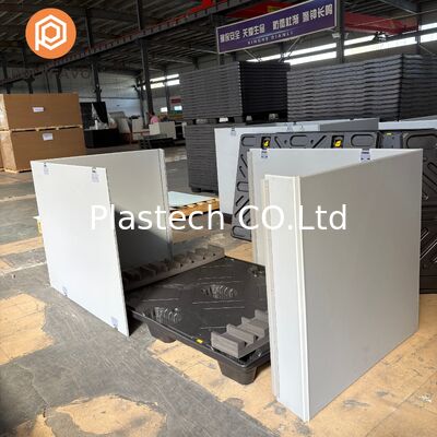 Hộp Coaming Hai Mảnh Loại C, Hộp Tay Áo Gập Gọn Có Lớp Lót Xốp EVA, Hộp Lớn Tái Sử Dụng Đế Pallet Nhựa